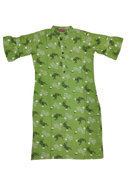 Women's Collar Kurti Green view 2