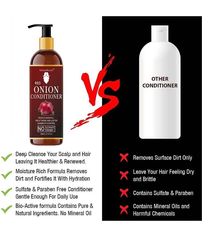 UrbanMooch Red ONION Shampoo And ONION Conditioner For Hair Growth,& Shampoo + Conditioner 400 mL Pack of 2 view 2