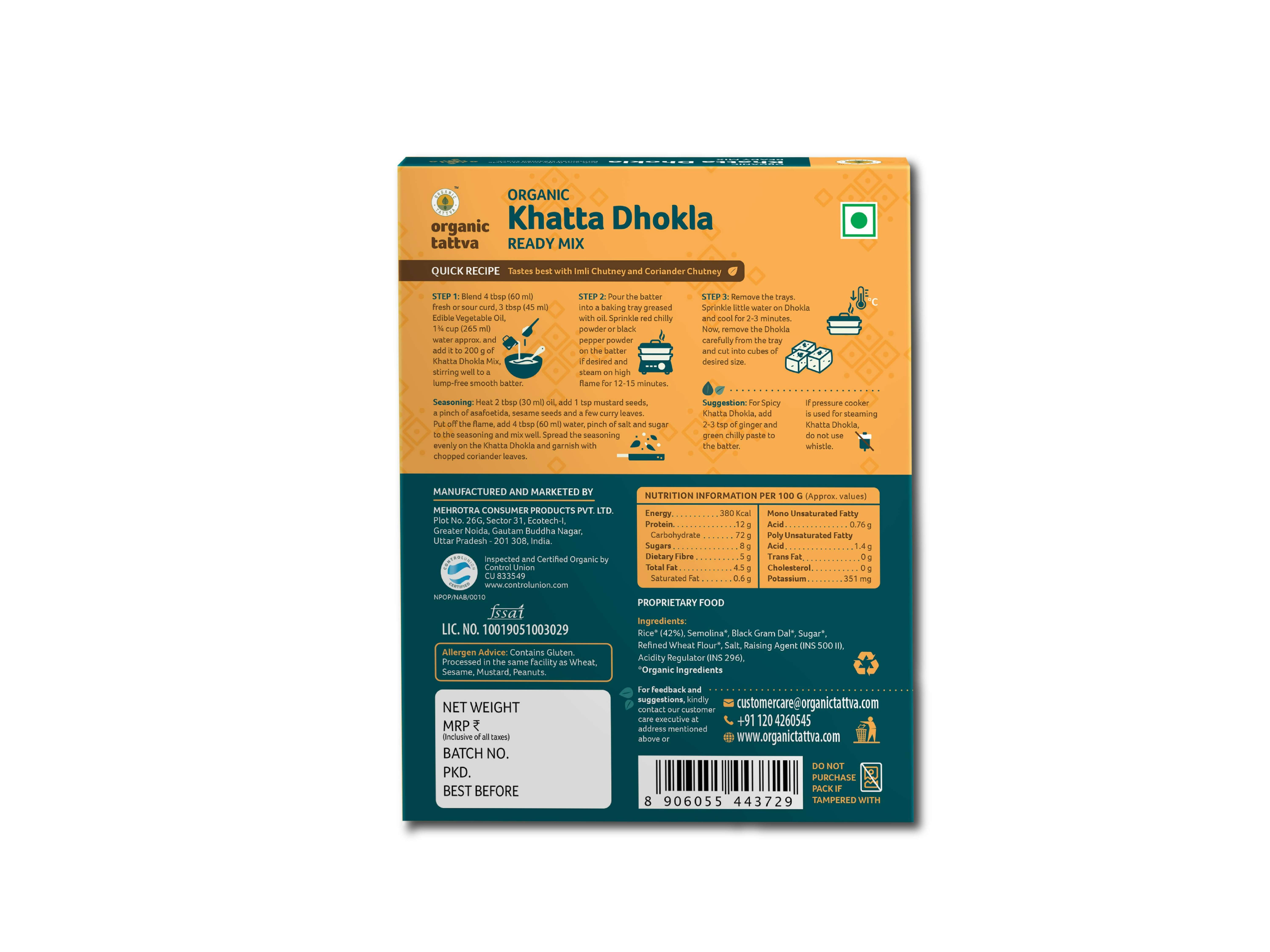 Organic Khatta Dhokla Ready Mix 200g view 2