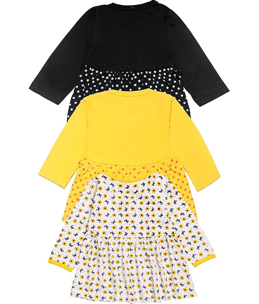 Babeezworld Pack of 3 Baby Girls 100% Cotton Frocks ( Multi ) view 2