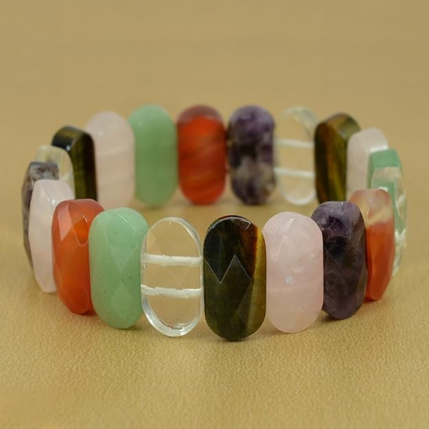 Sahaj Hast 7 Chakra Multi-Stone Bracelet Exotic Healing Crystal Jewelry (Size - 8.5") view 2
