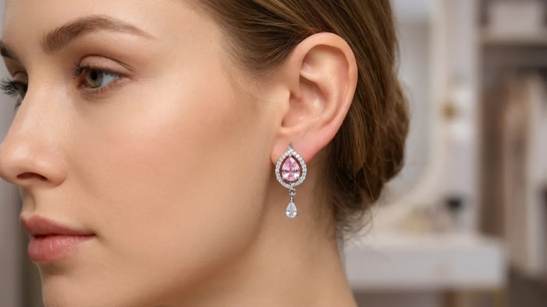 Blush Teardrop (Earrings) view 2