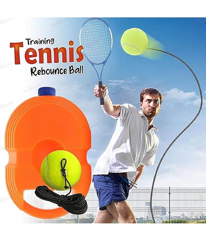 FEDIFU Tennis Trainer Rebound Ball with String Solo Tennis Trainer Set Self Tennis Practice Ball with String Cricket Trainer Rebound Ball with Rope Fill Sand or Water view 2