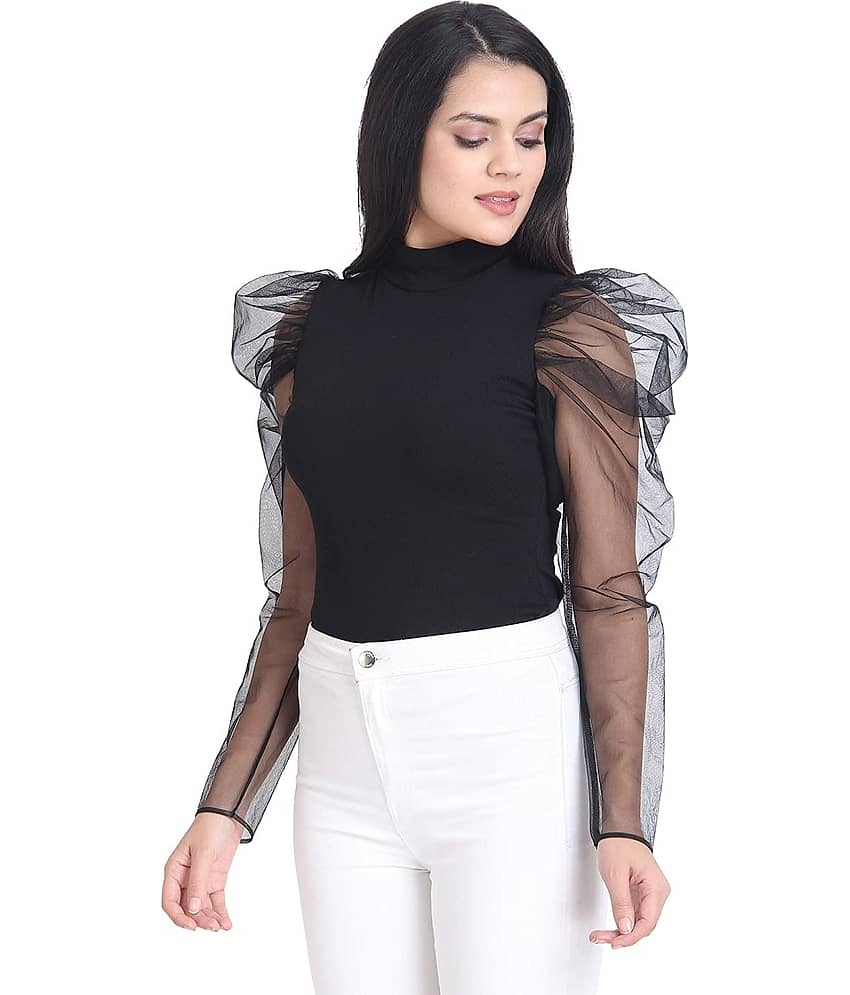 SAAKAA Women's Viscose Regular Top ( Black ) view 2