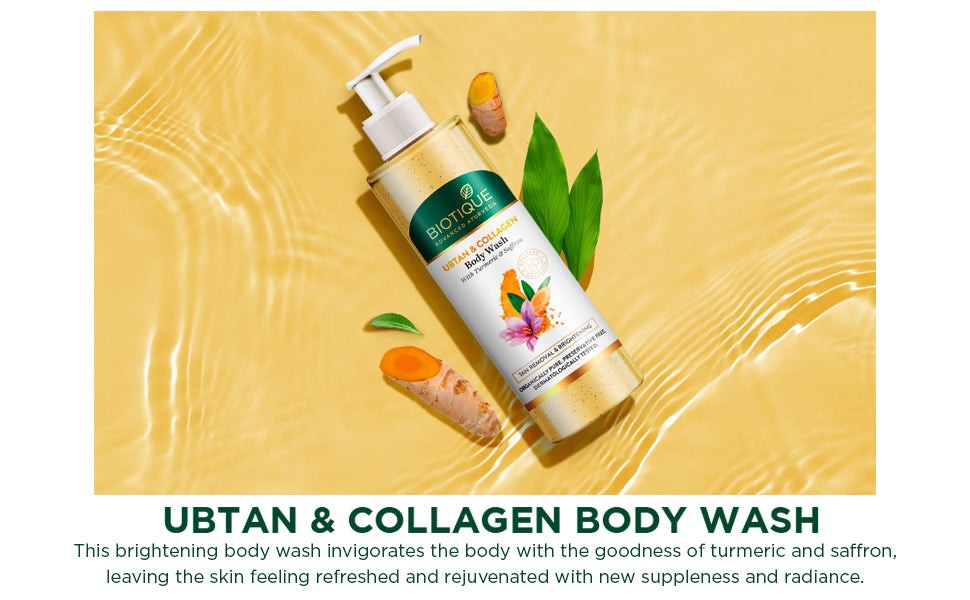 Biotique Ubtan & Collagen Body Wash 200ml view 2