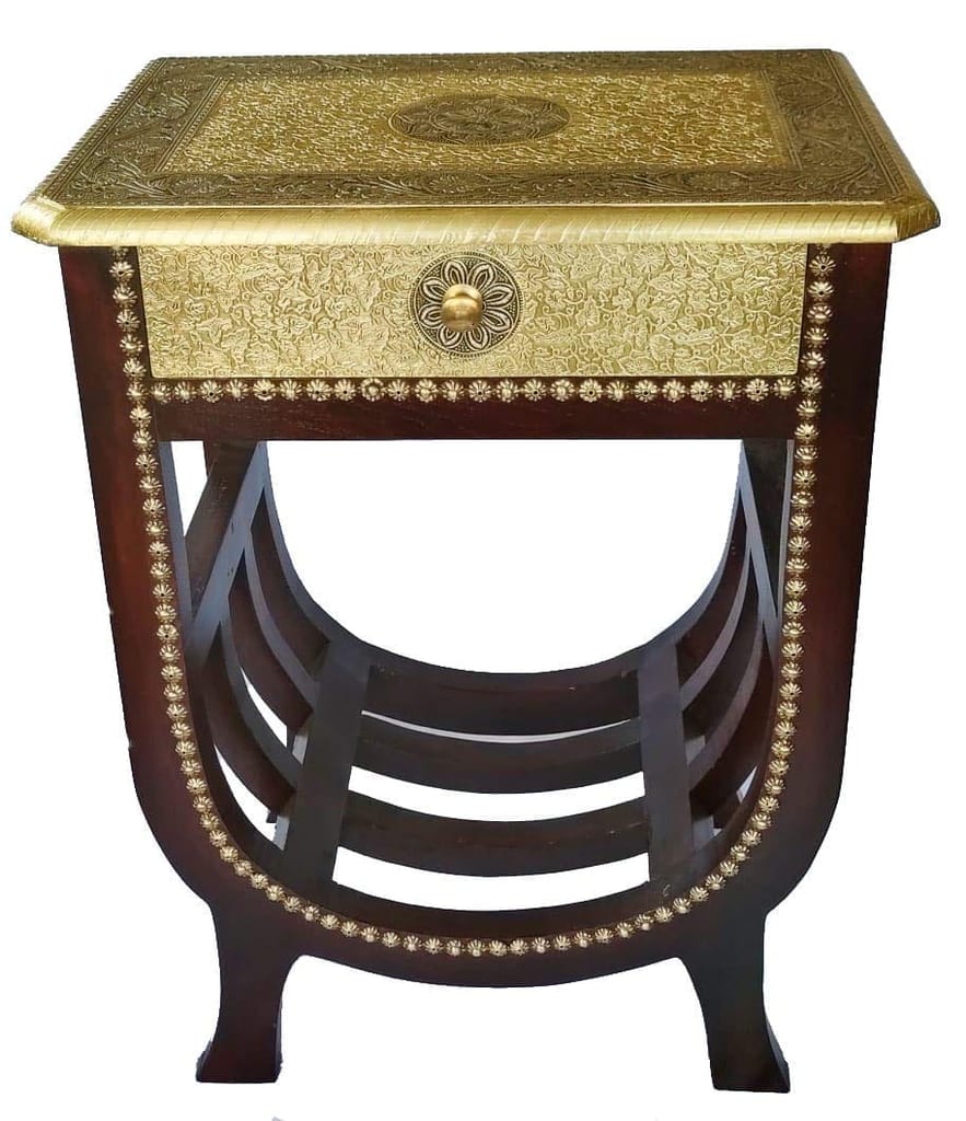 Creative Handicraft45 Handcrafted Hand Painted U Shape Table for Living Room/Wooden Painted Bedside Handcrafted Hand Painted U Shape Table for Living Room/Wooden Painted Bedside