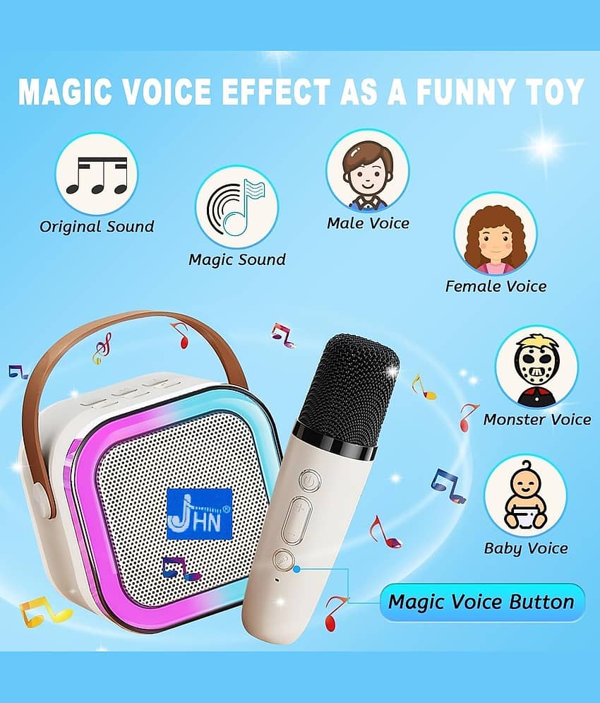 jhn 122 5 W Bluetooth Speaker Bluetooth V 5.1 with USB,SD card Slot Playback Time 5 hrs Beige view 2