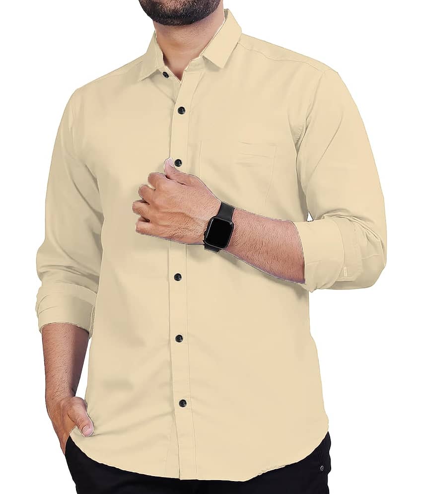 UNI VIBE Cotton Blend Slim Fit Solids Full Sleeves Men's Casual Shirt - Blue ( Pack of 1 ) view 2