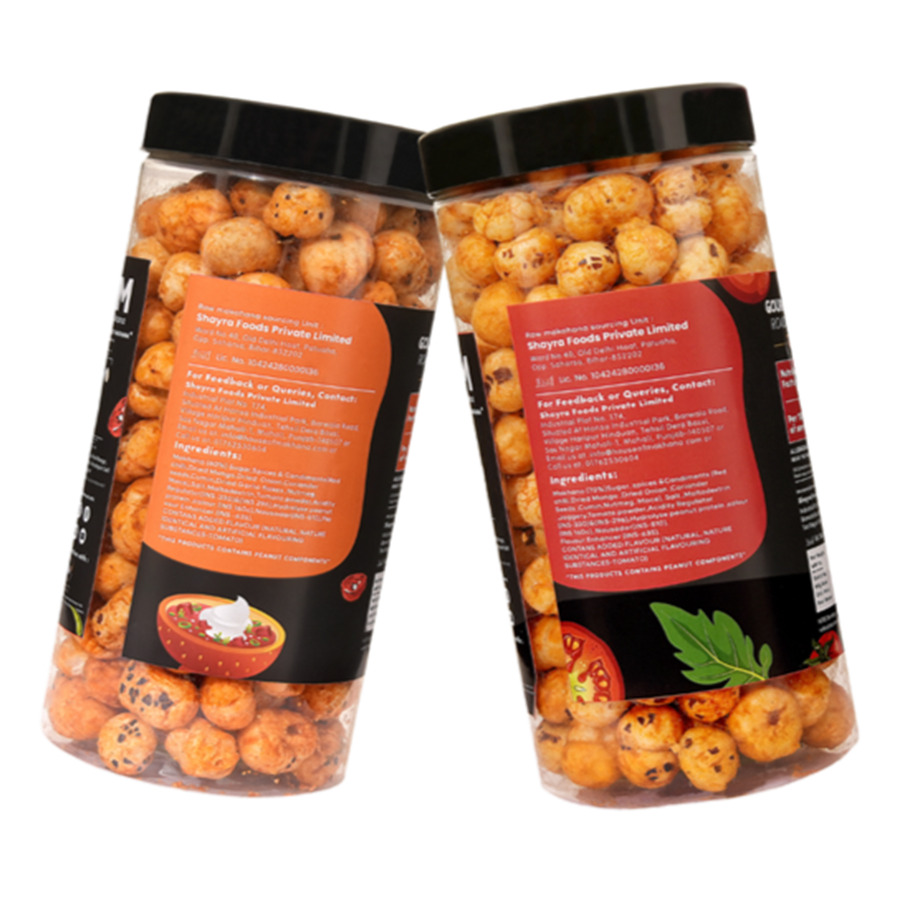 GOURMET MAKHANA Roasted in Olive Oil | Flavors Tangy Tomato & Peri Peri | Combo Of 2, 65g Each. - 130 gm view 2