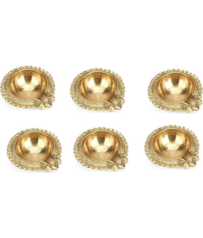 Fashion Bizz Brass Diwali Kuber Deepak On Standdiyas Table Diya Set Brass (Pack of 6) view 2