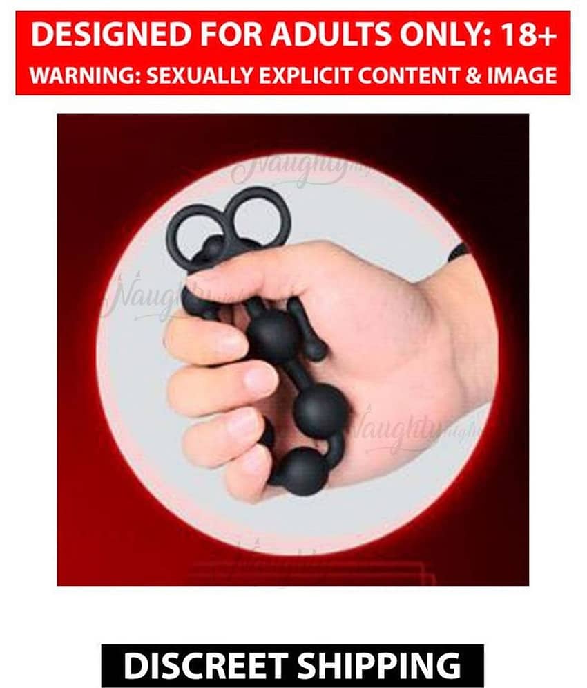 Anal Ball Butt Plug Large Size Black Anal Beads Silicone view 2