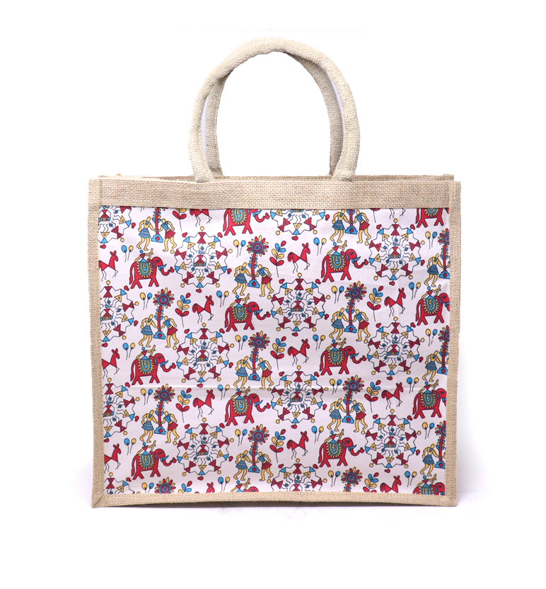 Handcrafted Jute Shopping Bag view 2