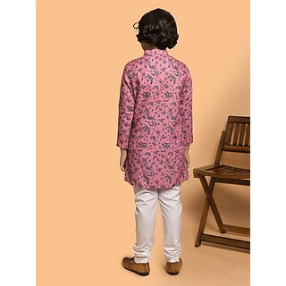 PrintCultr Boys Festive & Party Kurta and Pyjama Set (Pink) view 2