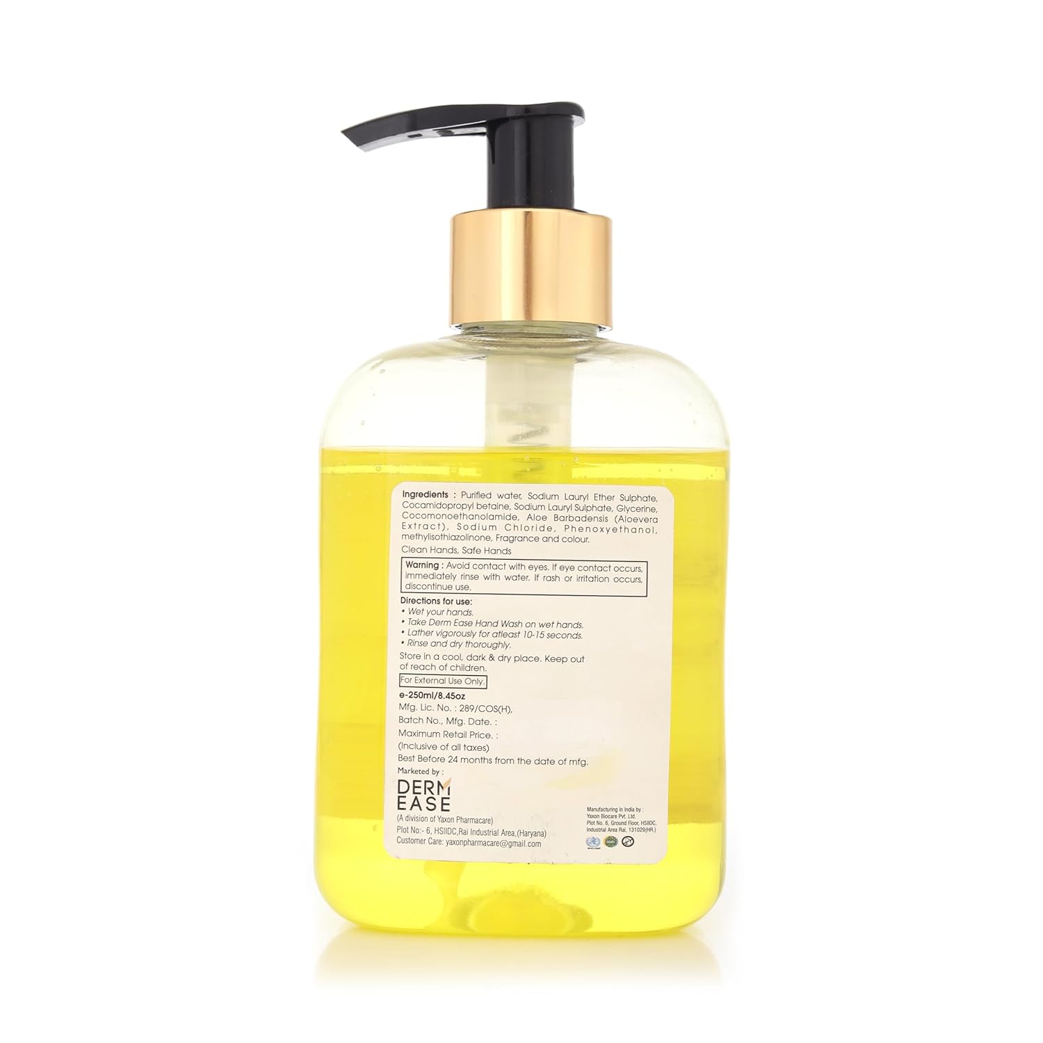 Dermease Pure Hand Wash for Gentle Clean & Hydration Lemon view 2