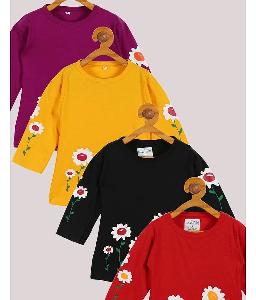 Babeezworld Pack of 4 Baby Girls Cotton T-Shirt ( Multi ) view 2
