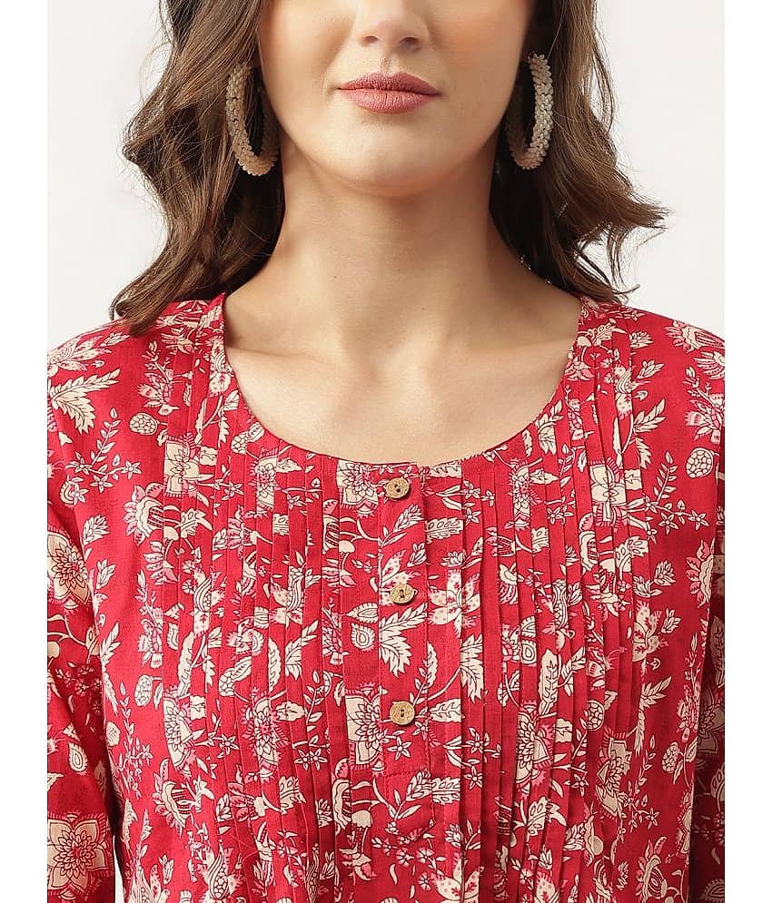 Divena Women's Cotton Regular Top ( Maroon ) view 2
