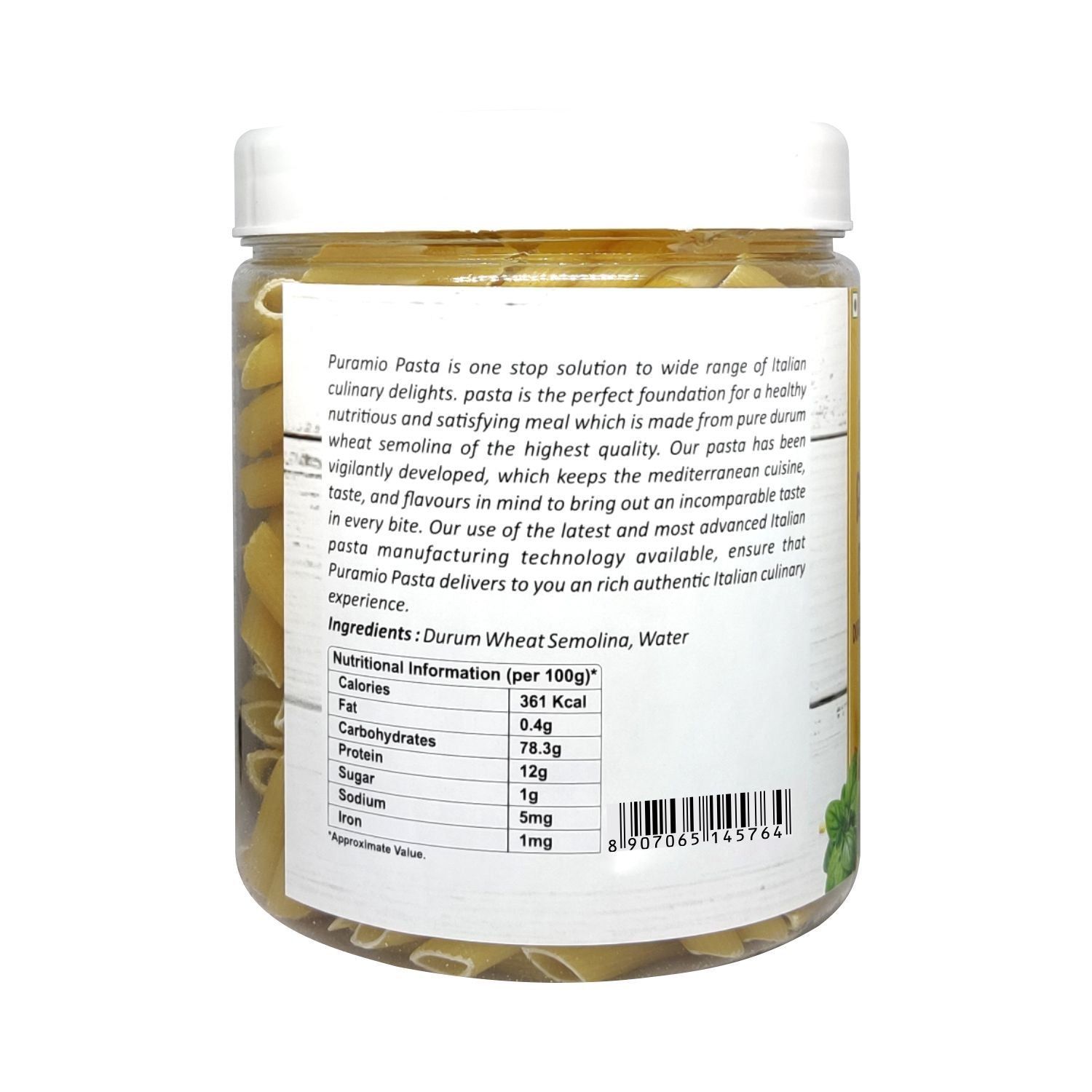 Puramio Penne Rigate Durrum Wheat Semolina Pasta, 800 gm view 2