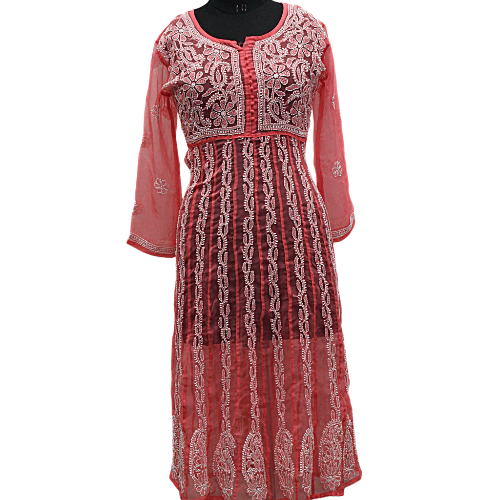 Anarkali Chikankari Kurta view 2