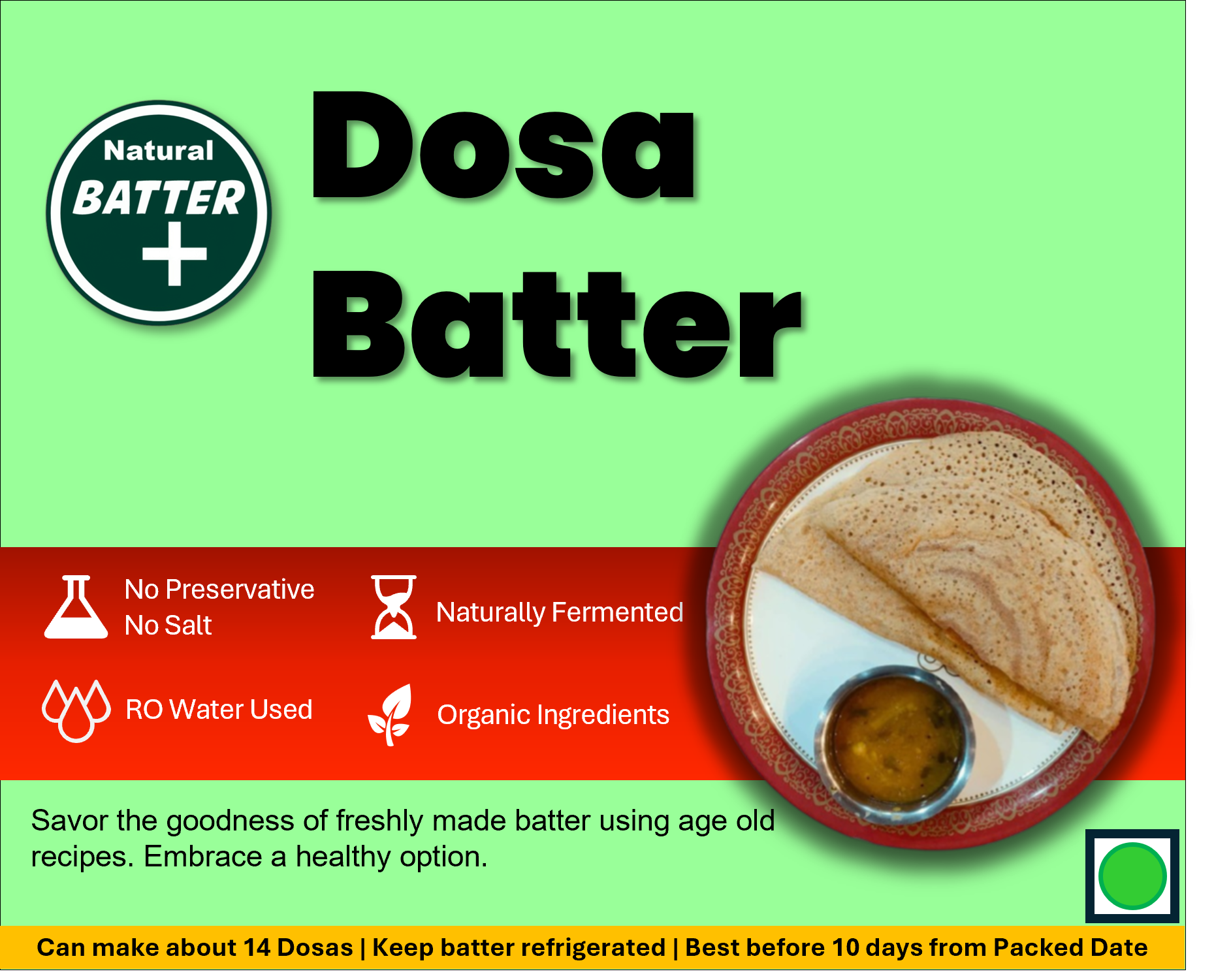 Batter Plus Barnyard Dosa Batter 1 Kg