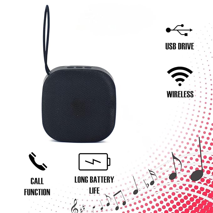 Portable Bluetooth Speaker with Carry Strap, Compact Size view 2