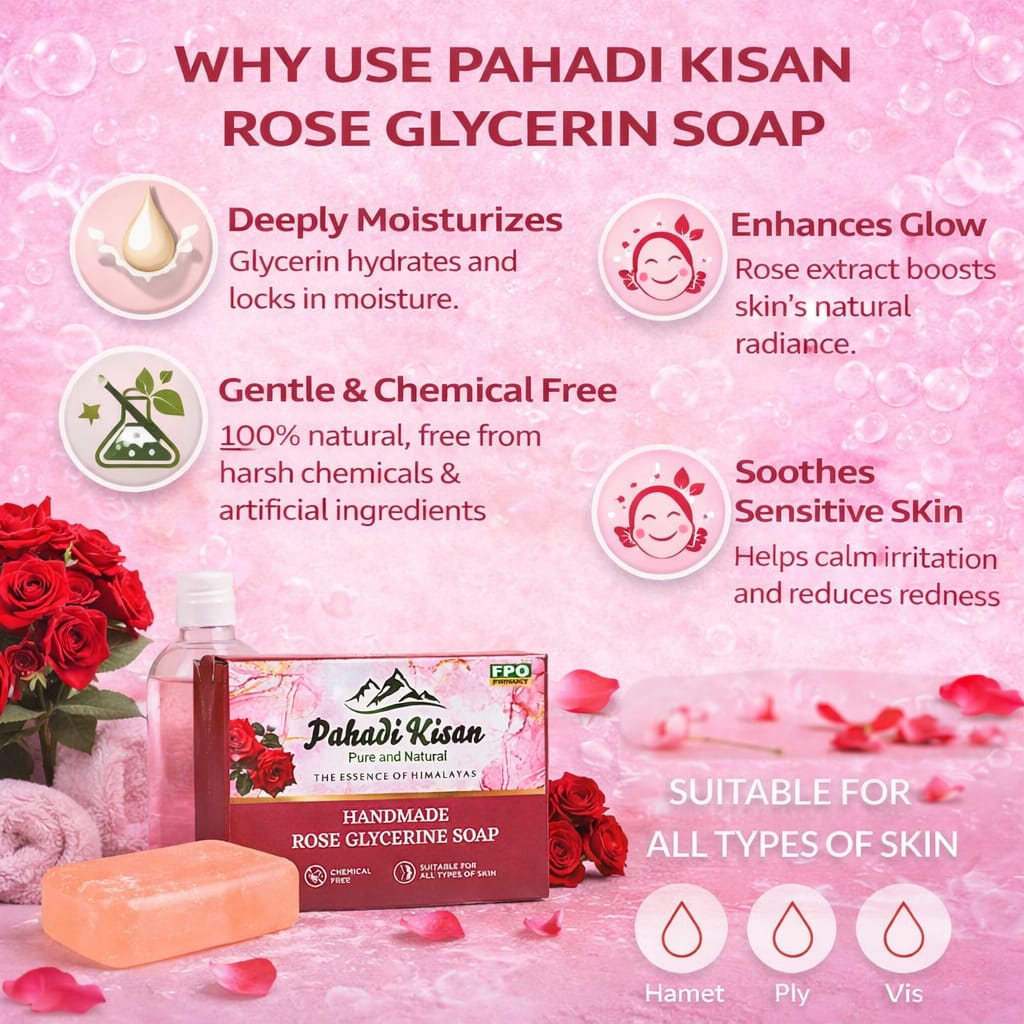 Rose Glycerine Soap 100 gm view 2