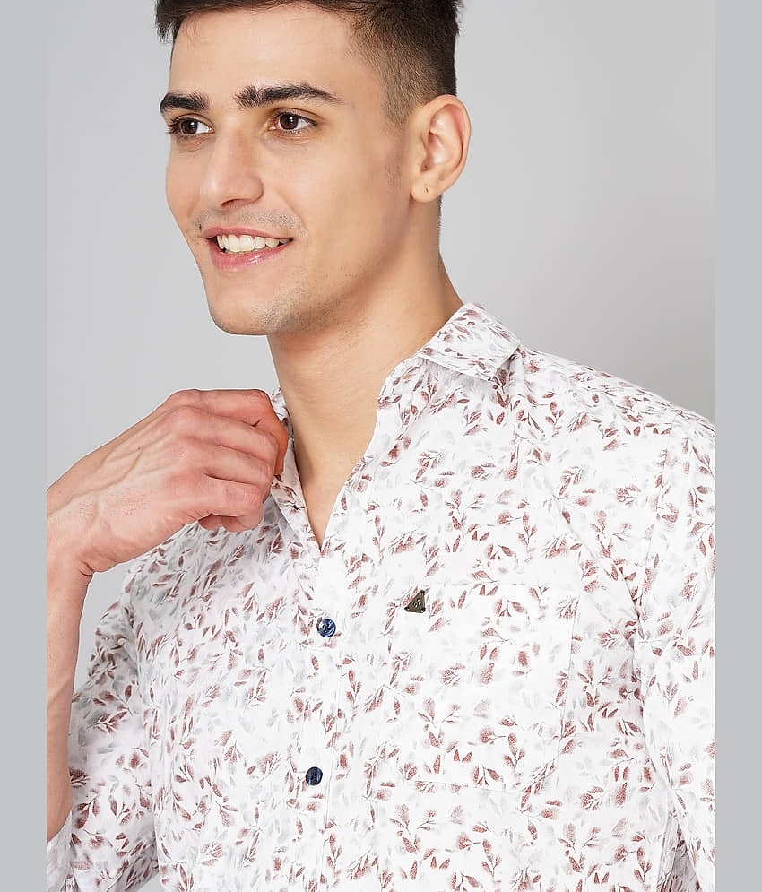 Paul Street 100% Cotton Slim Fit Printed Full Sleeves Men's Casual Shirt - Brown ( Pack of 1 ) view 2