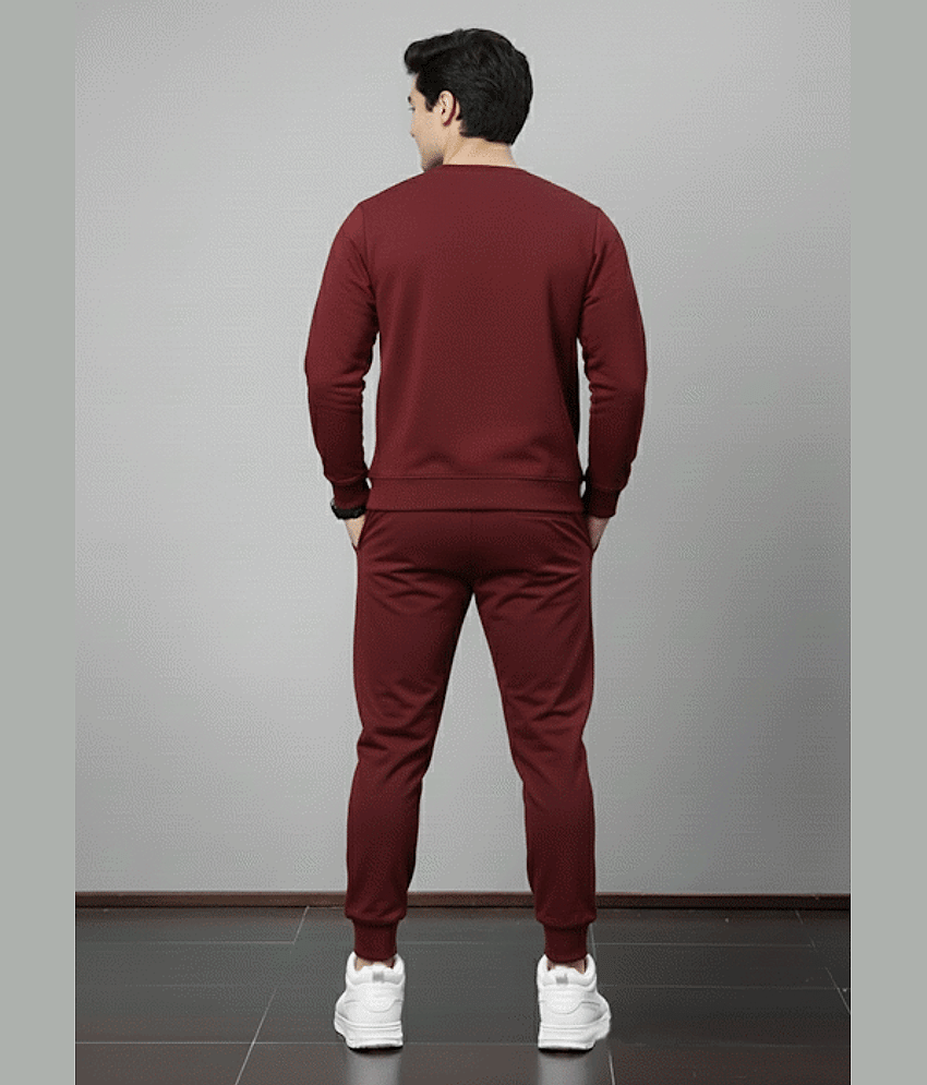 Reya Maroon Cotton Blend Regular Fit Men's Tracksuit ( Pack of 1 ) view 2