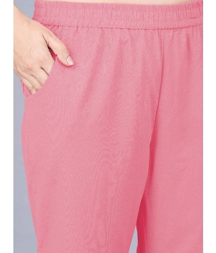 QuaClo - Pink Cotton Regular Women's Casual Pants ( Pack of 1 ) view 2