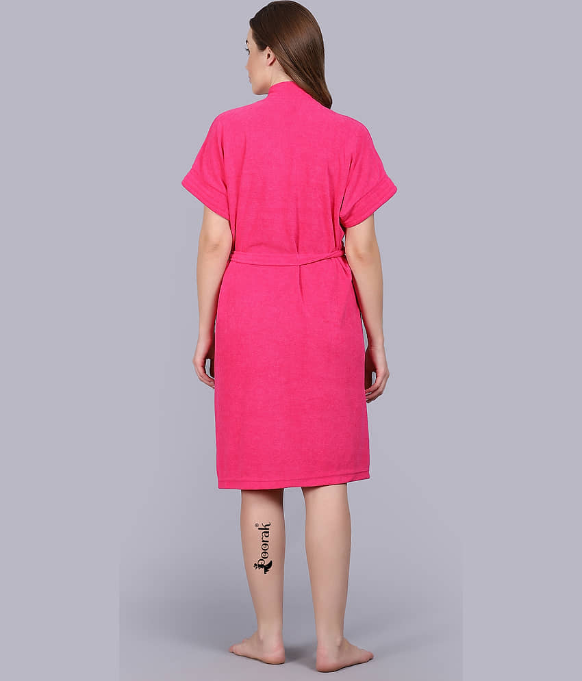 Poorak Pink Free Size Bathrobe ( Pack of 1 ) view 2