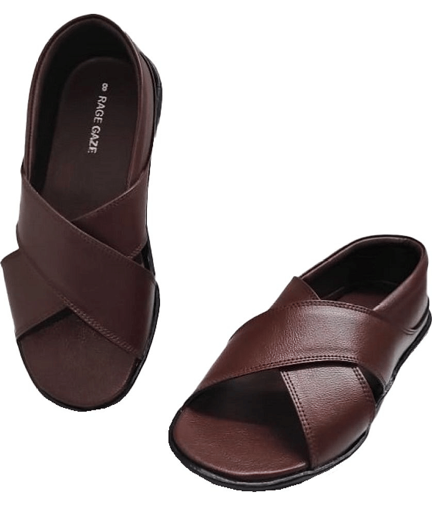RAGE GAZE - Brown Men's Sandals view 2