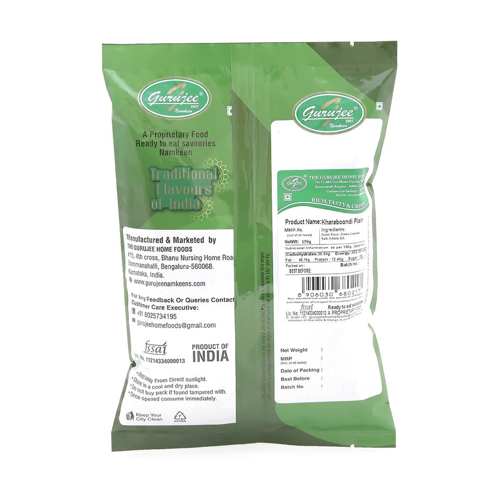 Gurujee Namkeen Kharaboondi Plain, 150 gm view 2