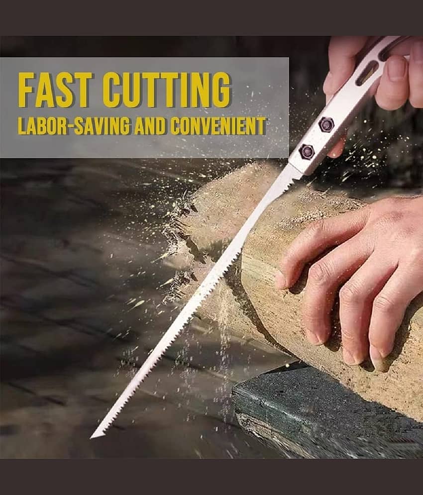 RAMDEV ENTERPRISE Outdoor Portable Manual Hand Saw, 9 Inch Rugged Blade, Best for Camping, Gardening, Hunting | Cutting Wood, PVC, Bone, Pruning Saw with Ergonomic Non-Slip Handle Design. view 2