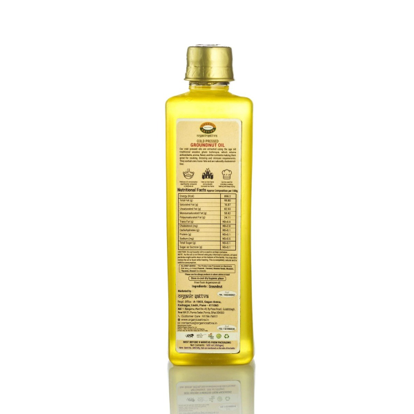 Organic sattva Cold Pressed Groundnut Oil - 500 mL view 2
