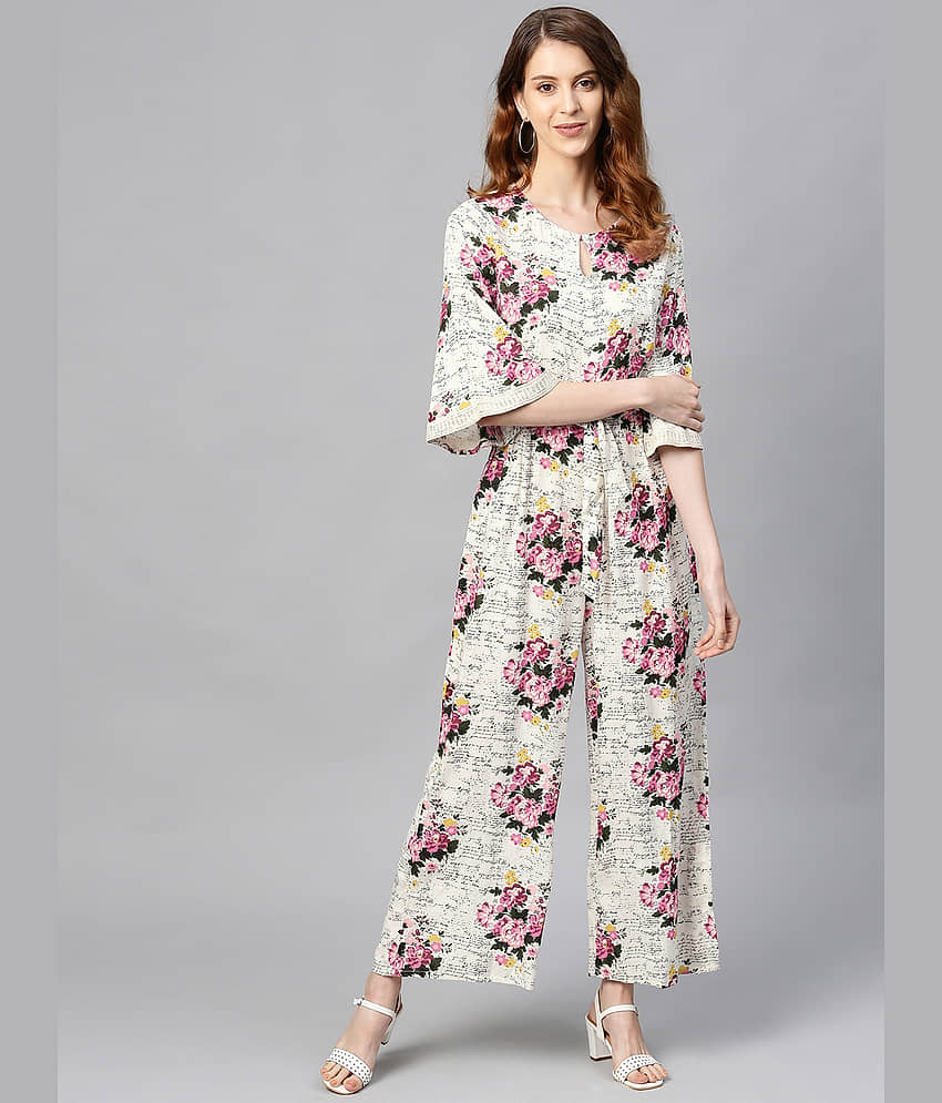 Juniper Off White Rayon Jumpsuit - Single view 2