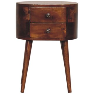 Mini Chestnut Rounded Bedside Table view 2