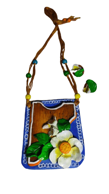 Floral Necklace Set BLUE in colour view 2