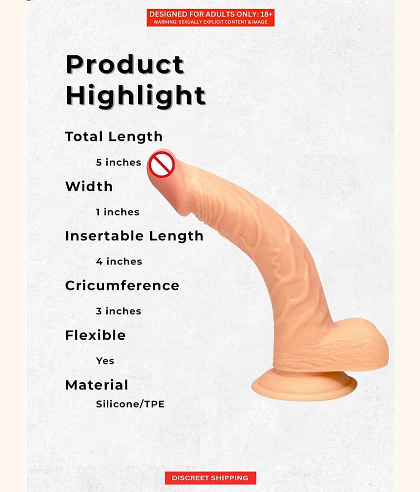 Premium Realistic 5 Inch Curved Dildo with Strong Suction for Women Vagina Anal Sex Toys for Girls With Free Lube view 2