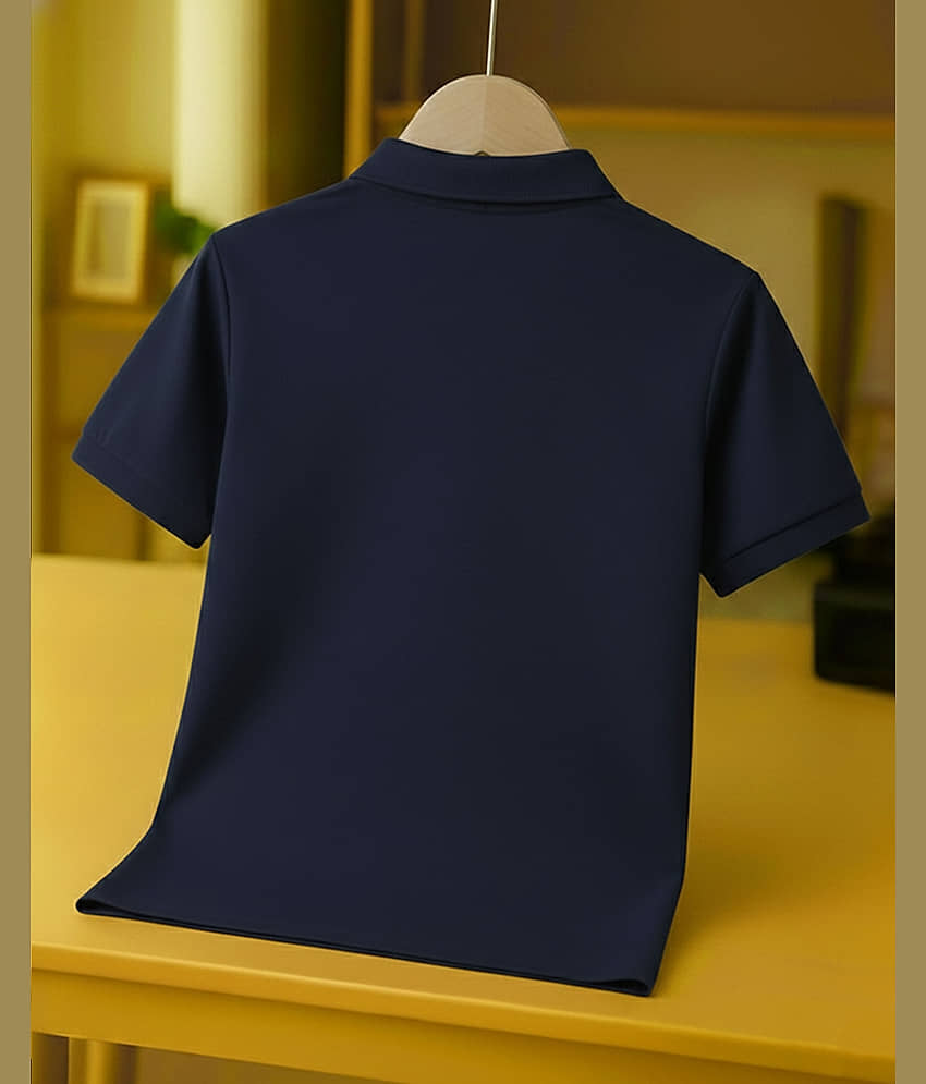 AUSK Men Cotton Blend Regular Fit Printed Polo T Shirt ( Blue ) view 2