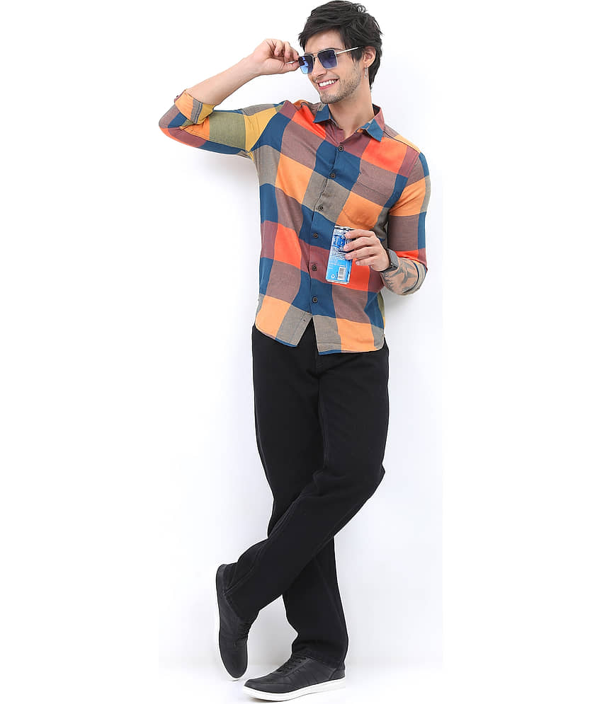 Ketch Polyester Slim Fit Checks Full Sleeves Men's Casual Shirt - Green ( Pack of 1 ) view 2