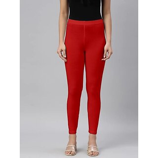 SHE PURE LUXURY WEAR Ankle Length Ethnic Wear Legging (Red, Solid) view 2
