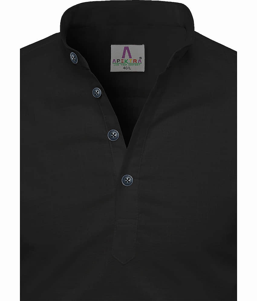 Apektra White Cotton Men's Shirt Style Kurta ( Pack of 1 ) view 2