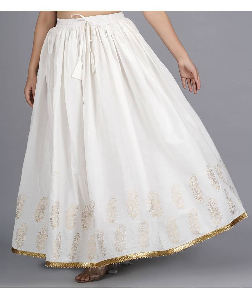 FABRR - White Cotton Women's A-Line Skirt ( Pack of 1 ) view 2