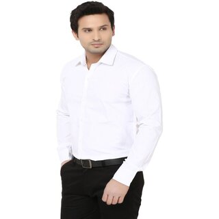 Baleshwar Men White Solid Formal Shirt (Pack of 1) view 2