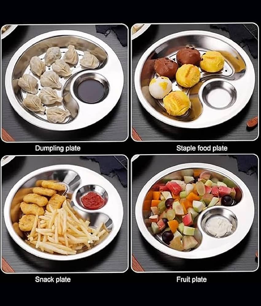 RAMDEV ENTERPRISE Plain Stainless Steel Dinner Set ( Pack of 1 ) Multicolor view 2