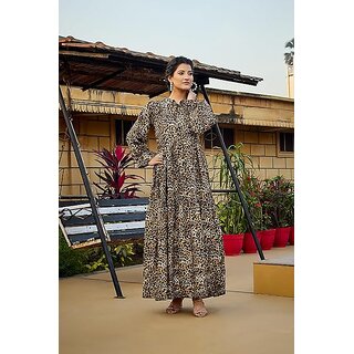 SARINKU Gown Dress Rayon Fabric for Women Stylish Western Gown Long One Piece for Girls & Women view 2
