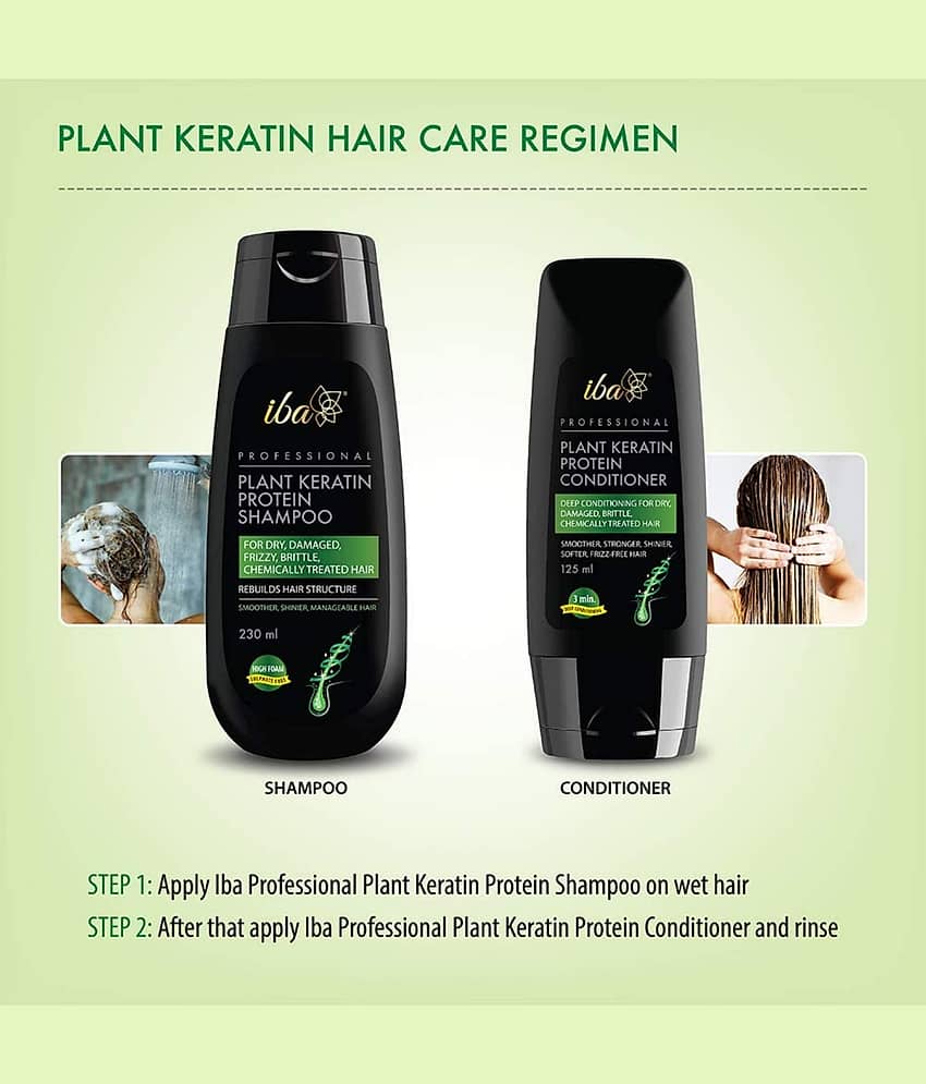 Iba Plant Keratin Shampoo & Conditioner Combo , High Foaming Formula for Dry Frizzy Damaged Hair, (Pack of 1) view 2