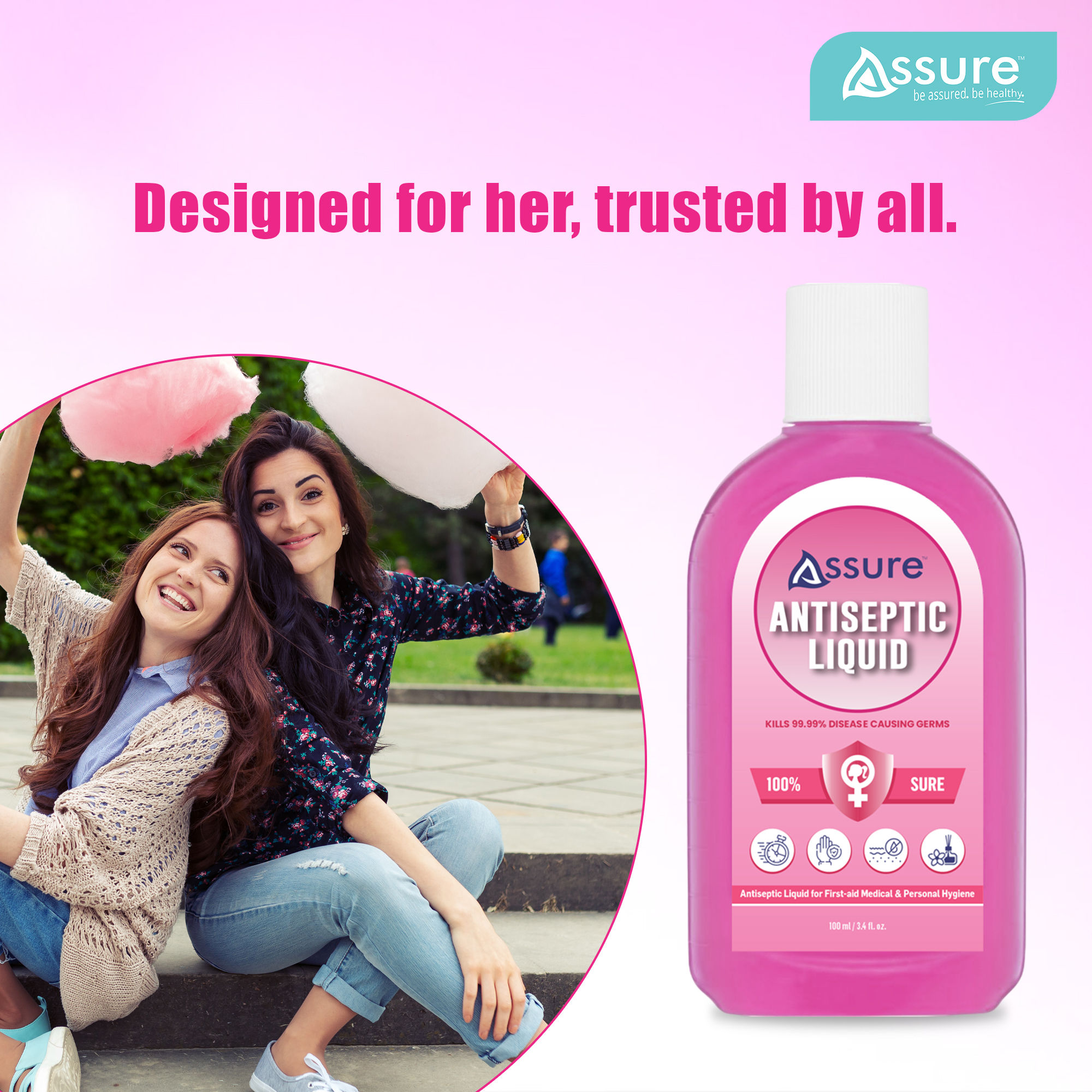 Assure Antiseptic Liquid Women, 100 ml view 2