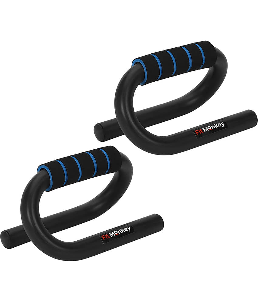 S-Shaped Push-Up Bars Highly Stable With Tough Iron Tube Double Foam Grip Lightweight & Portable No Wrist Strain For Gym Fitness Workout (1 Pair) view 2