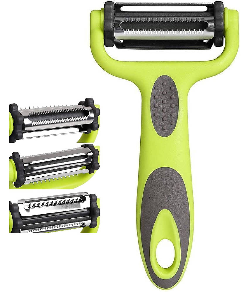 3 in 1 Multifunction Vegetable & Fruit Peeler Slicers with 3 Rotatable Stainless-Steel Blades view 2