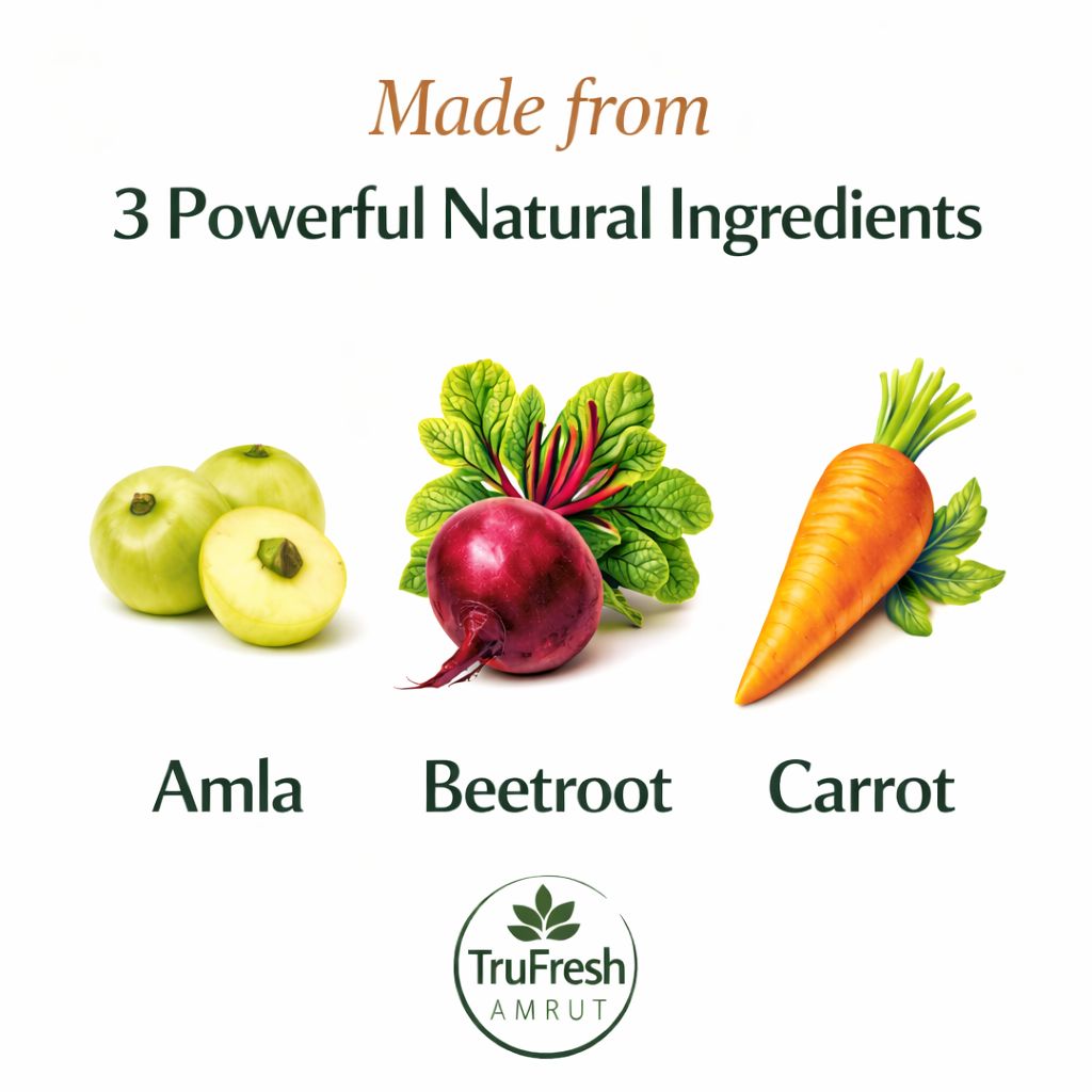 Trufresh Amrut Solar Dried ABC Powder 100g | Amla Beetroot Carrot Juice Powder | Vitamin C, Iron Rich Detox Drink for Immunity, Energy & Skin Glow | No Sugar, No Preservatives view 2